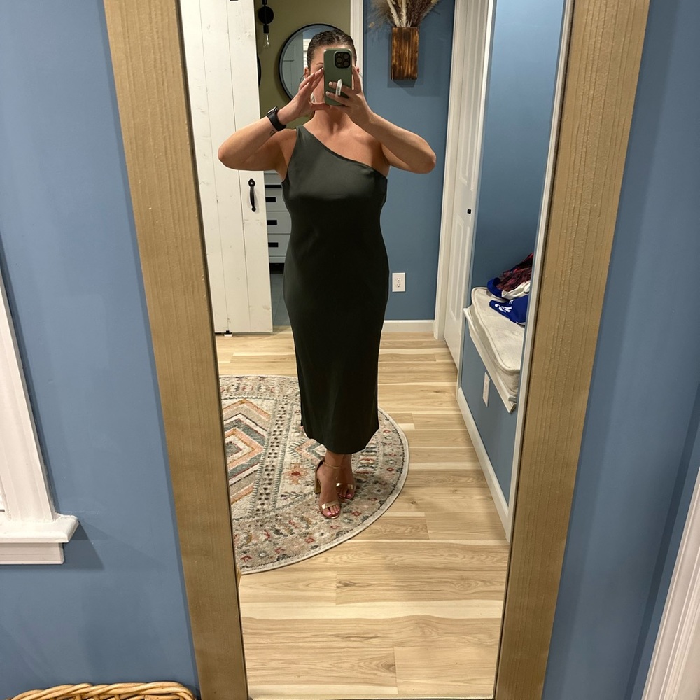 BHLDN Audrie One-Shoulder Satin Dress